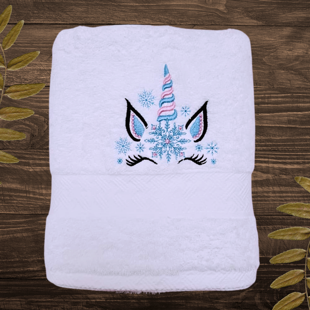 Baby children Towel Unicorn Embroidered