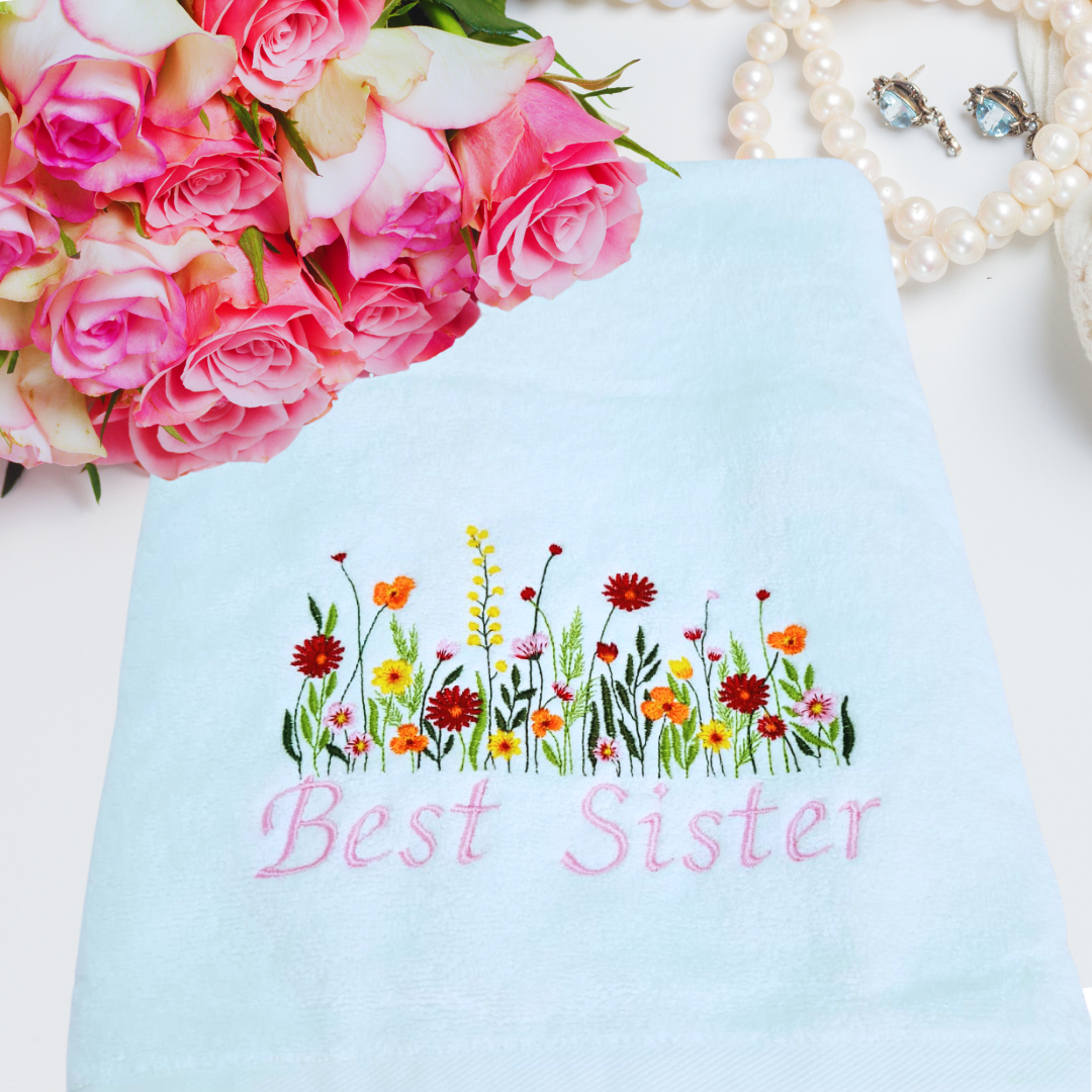 Embroidered Towel Perfect Gift for Sister