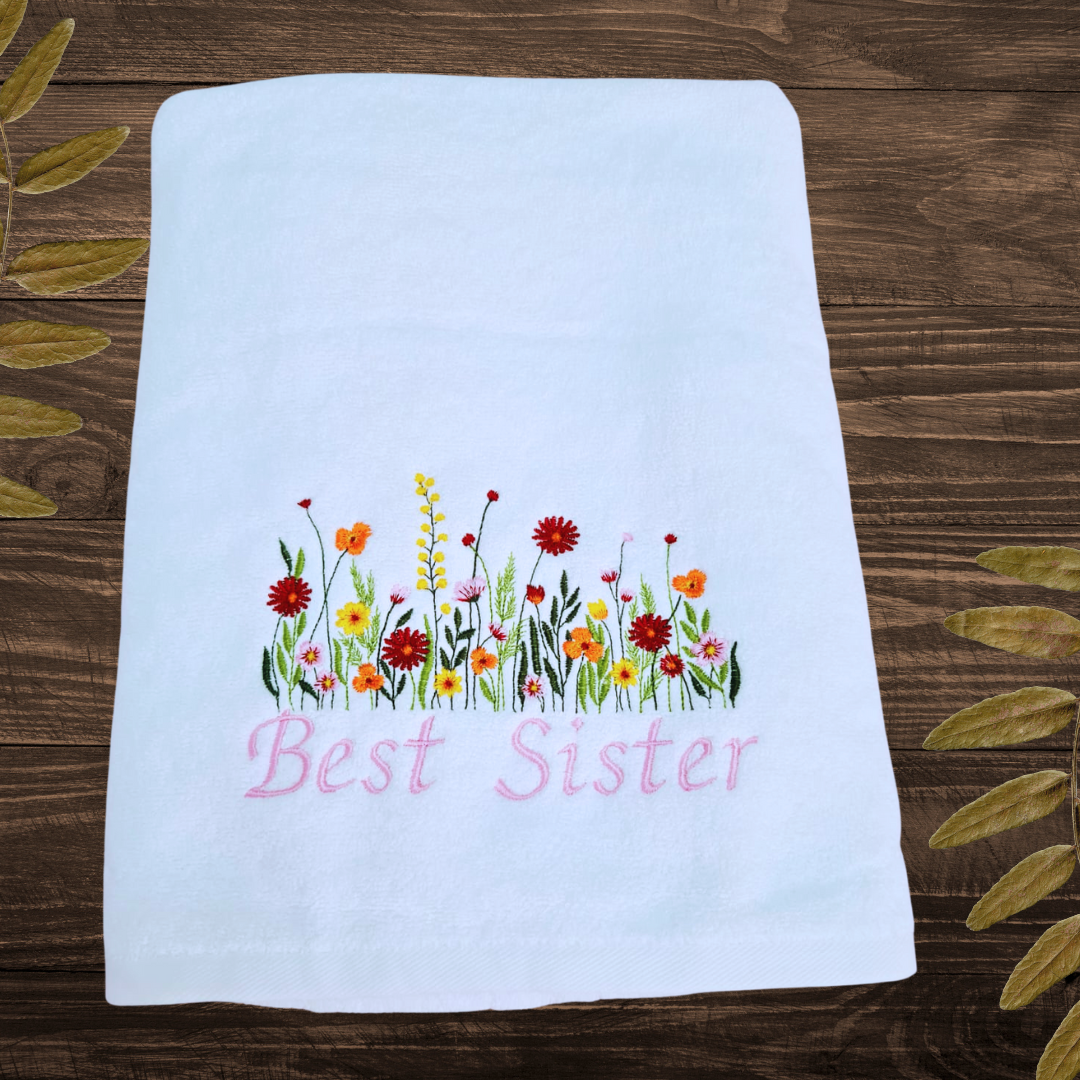 Embroidered Towel Perfect Gift for Sister