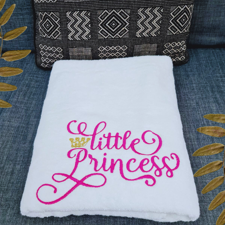 Little Princess Embroidered Bath Towel - The Perfect Gift for Your Cute Girl