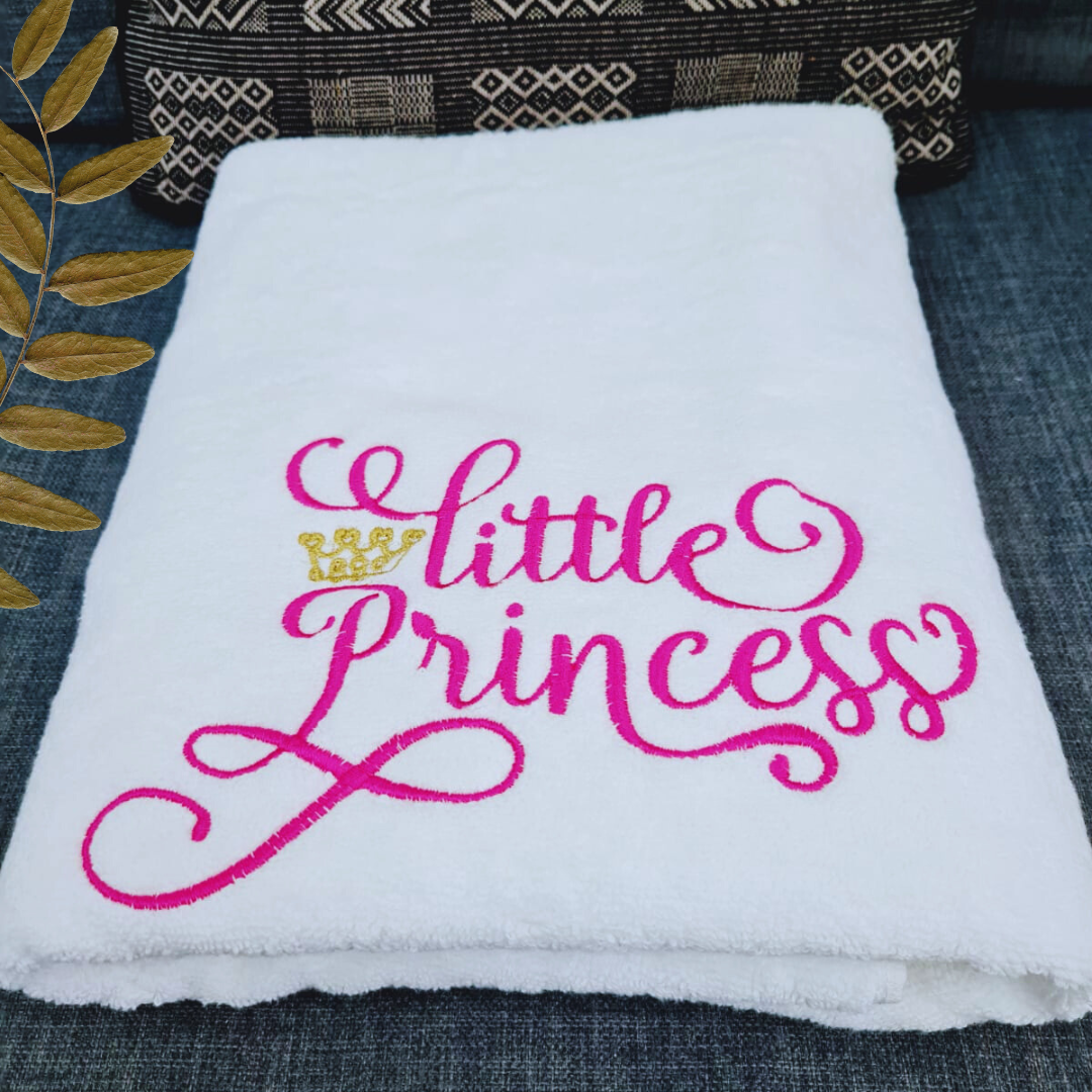 Little Princess Embroidered Bath Towel - The Perfect Gift for Your Cute Girl