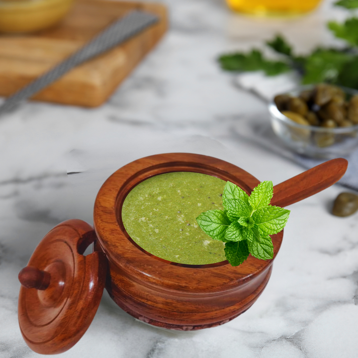 Rosewood Condiment Container with Spoon