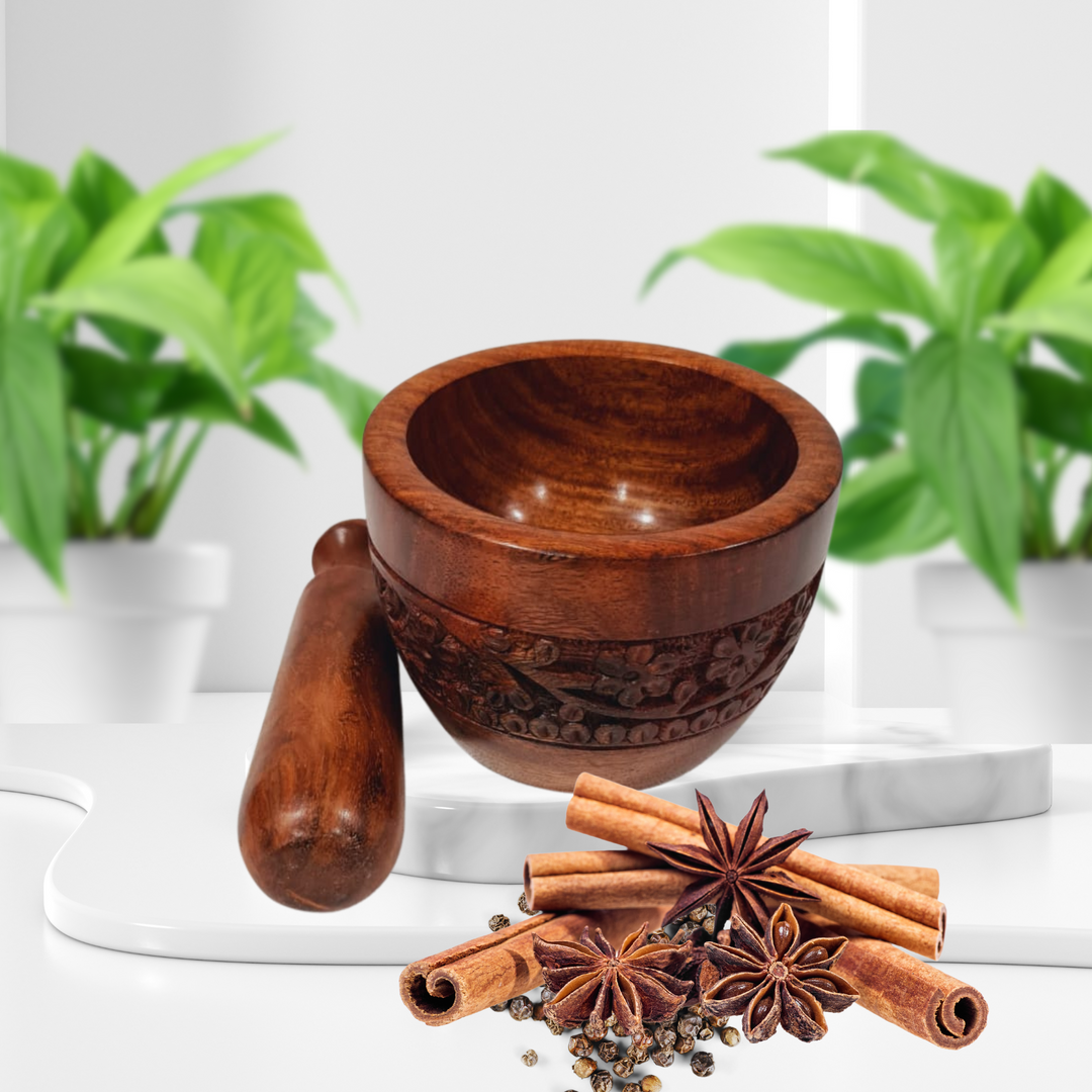 Traditional Rosewood Mortar and Pestle