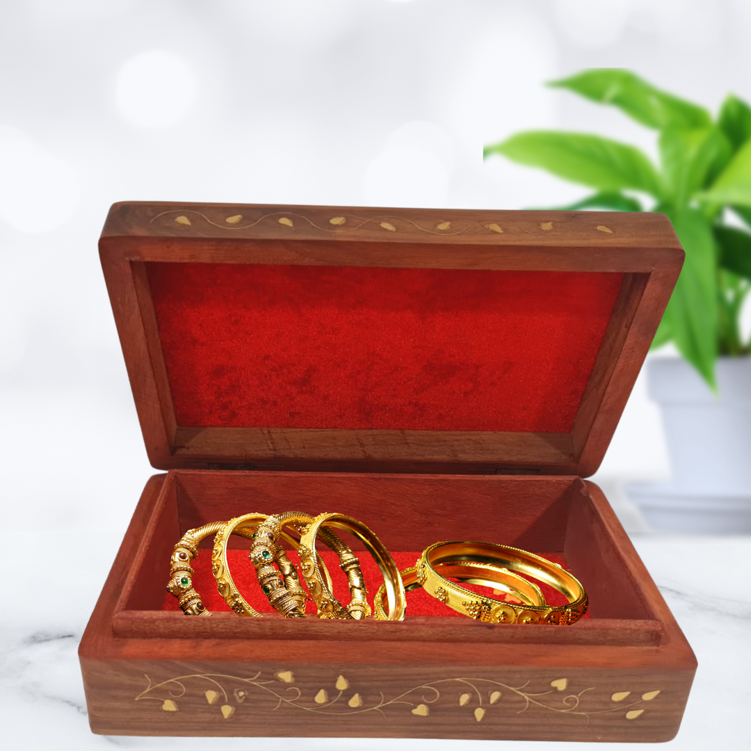 Rosewood Velvet Lined Jewelry Box